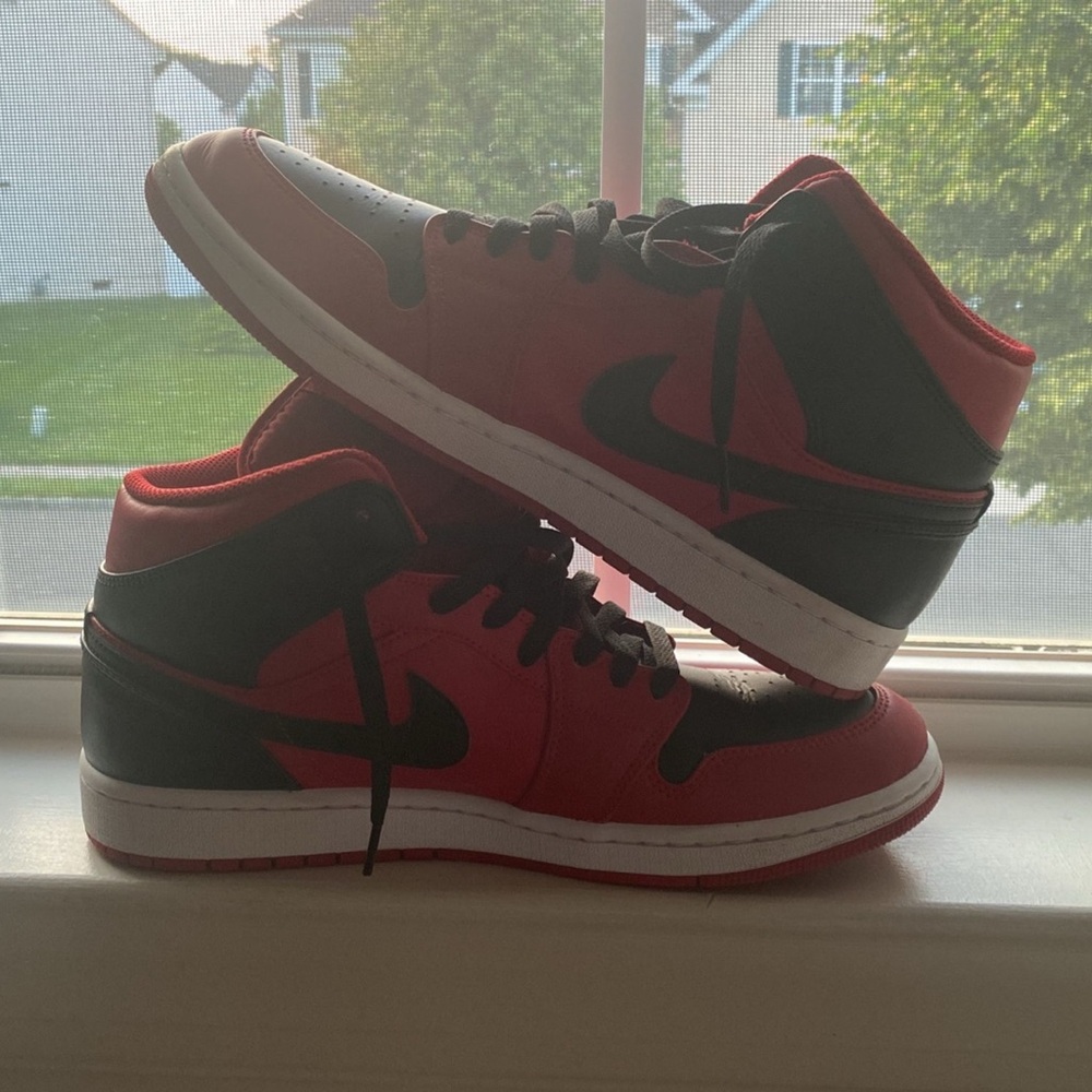 Jordan 1 Red and Black High-Top Sneakers
